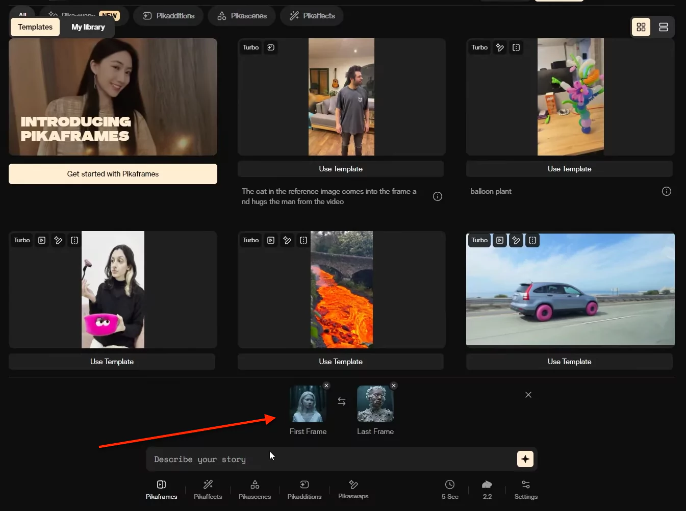 Example of last frame